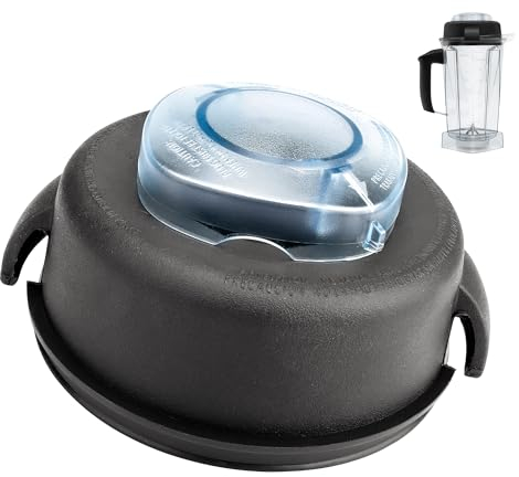 Blender Container Lid for Vitamix 64-Ounce High Profile Blender, 2-Part Lid and Plug Compatible with Vitamix 5200&5000 Blender, Blender Replacement Pitcher Lid (Black)