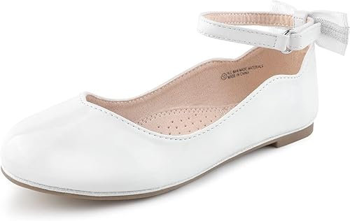 FUPPIA Girls Mary Jane Shoes Princess Ballerina Dress Uniform Shoes for Little Big Kids UK White Size 13