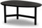 FineBuy Couchtisch 86x50x37 cm Mango Massivholz/Metall Schwarz Sofatisch, Design Wohnzimmertisch Nierenform, Dreibein Kaffeetisch Wohnzimmer Modern