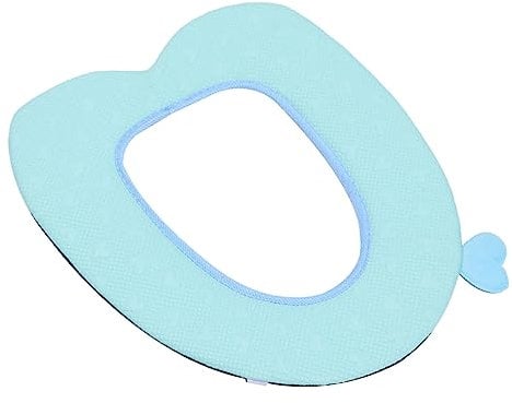 WHAMVOX Toilet Seat Cover Handle Washable Warm Bathroom Toilet Seat Cover Light Green Soft Mat Pad for Home Bathroom