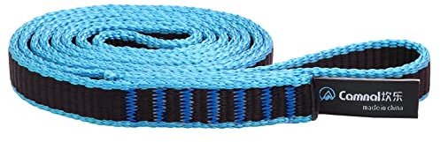 CAMNAL Bandschlinge Professionelle Kletterschlingen aus 16 mm Polyamid, UIAA- und CE Zertifiziert, Zugfestigkeit von 22 kN Rundschlinge (Blau, 80cm)