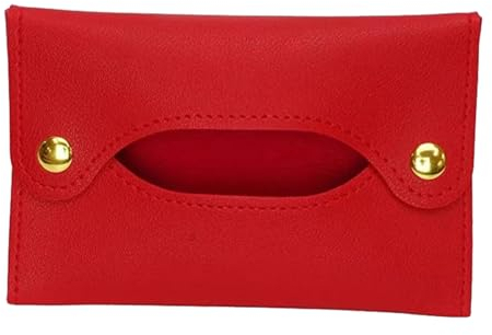 siduytin Portasacchetti per fazzoletti Facile da Pulire Semplice e Moderno Comodo per riporre Le Forniture per Interni Auto Fai-da-Te in Pelle per la casa, Rosso