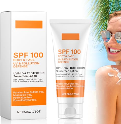Sonnencreme LSF 100, 50g Sunscreen SPF 100, Sunscreen Lotion, Sonnenlotion mit UVA/UVB-Schutz, Feuchtigkeitsspendende, Anti-Aging Sonnencreme Für Wasserfest Für Alle Hauttypen Geeignet (1 Stück)