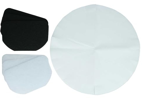 vhbw 6X Papierfilter, 3X Aktivkohlefilter, 3X Fettfilter kompatibel mit DeLonghi F626 220V, F626 110V Fritteuse - 12-TLG. Filter-Set