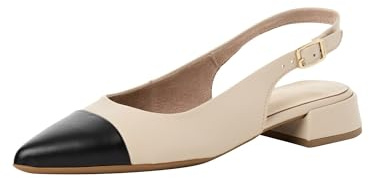 Tamaris décolleté slingback da donna con tacco a blocco beige 37 EU
