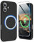 SURPHY Magnetic Design for iPhone 16 Case, Liquid Silicone Protection for Each Lens Shockproof Gel Rubber Phone Case for iPhone 16 6.1 inch 2024, Black