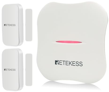Retekess TH011-TH015 Sensori WiFi per Porte E finestre, Sensori per Porte di Sicurezza, Allarme Porta per Anziani, Allarme Batteria Scarica a Pressione, 2 sensori per casa, negozio e ufficio