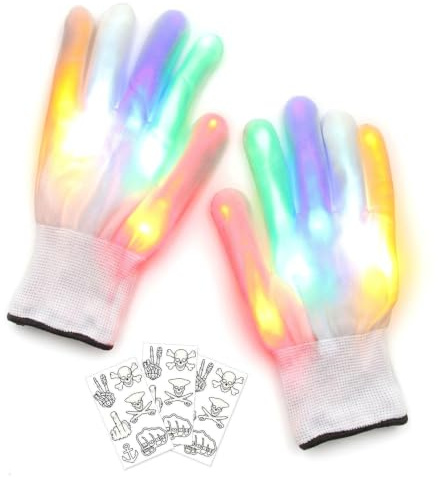 1 Paar Leuchtende Bunte Handschuhe, Bunte Ballhandschuhe, Glitzernde Karnevalshandschuhe, Bunte Jubelhandschuhe, Geeignet Für Konzerte, Partys Und Karneval