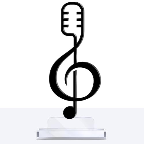 Yuefunny Acryl-Musik-Wettbewerbspreis, Achtelnoten, Musikwettbewerb, Preis, Geschenk für Musiker, Lehrer, Studenten, Musikstudio, Club (Mikrofon)