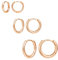 ALEXCRAFT Rosegold Creolen Klein Vergoldet Sterling Schlafen Ohrringe Mit Zirkonia Hypoallergen Huggies für Damen Gold Set 3 Paar