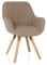hjh LIVING Esszimmerstuhl drehbar Scandi Soft Polsterstuhl Armlehnstuhl mit Beinen aus Buche, bequem gespolstert, Stoffbezug Beige