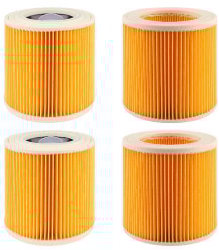 4 filtri per aspirapolvere Kärcher WD3, WD2, MV, A, K, KNT, NT, SE, VC, 4 filtri + 4 viti di chiusura per karcher wd3 filtri, chi soffre di allergie contro gli odori delle polveri sottili