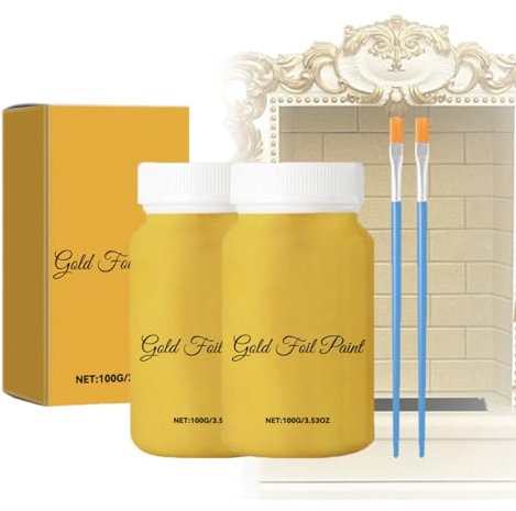 Vernice abbronzante glitterata a base d'acqua, vernice dorata, vernice dorata per metallo, vernice spray dorata per tutte le superfici (2PCS)
