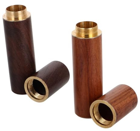 EXHUMKY 2pcs Portable Wood Container Survival Storage Tubes for Outdoor Camping Hiking and Emergency Use Lightweight Needle Holder for
