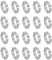 PATIKIL 20 Pack 28-31mm Double Ear Hose Clamp, 304 Stainless Steel O Clip Crimp Rings for Fuel Petrol Pipe Tube Fitting Connections, Silver Tone