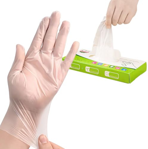 500 Stück TPE-Handschuhe für die Handhabung von Lebensmitteln, Einweg-Kunststoffhandschuhe zum Kochen, Einweg-Küchenhandschuhe für die Lebensmittelzubereitung (grüne Box, S)