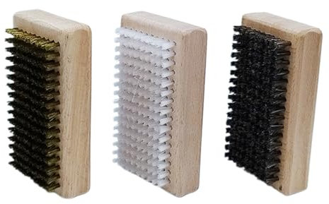 Generisch Ski Wax Kit, Complete Sets of 3 Ski Repair Wax, Portable Wooden Brush Set Featuring Horsehair, Nylon, and Brass Brushes for Effective Waxing of Skis, 4.72x2.6x0.79 Inches