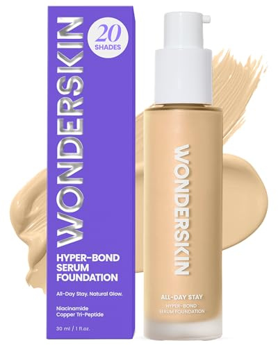 Wonderskin Serum Foundation - Hyper Bond All-Day Stay Waterproof Makeup | Lightweight serum, warm foundation delivers waterproof, longwear coverage with a natural-looking finish.