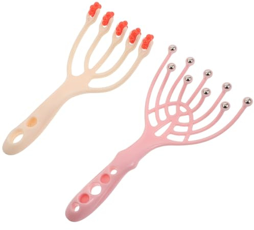 IMIKEYA 2pcs Handheld Scalp Massager Claw Set with 5 and 9 Prongs, Manual Head Scratcher Comb for Scalp Relaxation and Hair Stimulation, Portable Stress Relief Tool for Men and Women