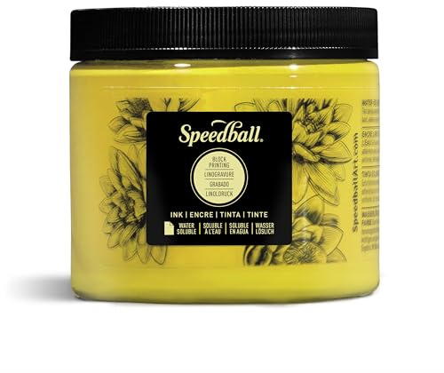 Speedball 3705 Non-Toxic Water Soluble Block Printing Ink, 1 lb. Jar, 3.4 Height, 3.7 Width, 3.7 Length, Primary Yellow