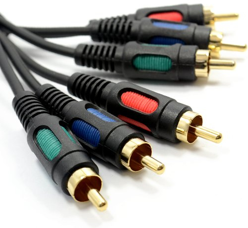 Kabelable 10m Schwarz Komponenten Video RGB YUV 3 Cinch Kabel für Fernseher und Monitor