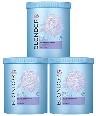 Wella Blondor Lote de 3 tarros de polvo decolorante, 800 g