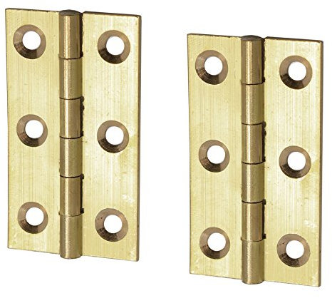 White Hinge Limited 10x Pairs of Solid Brass Butt Hinges - 50mm/2 - Strong Door/Trunk/Box/Chest Hinges
