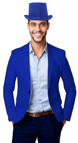 GUIRCA - CAPPELLO CILINDRO ADULTO IN TESSUTO ALTA QUALITA' (BLU)