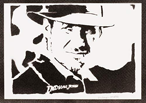 moreno-mata Echtes Handgemachtes Graffiti Indi Jones Filme Aesthetic Poster & Kunstdrucke Bilder Plakat Handmade Deko Wandbilder Wohnzimmer Wanddeko Geschenke für Männer und Frauen