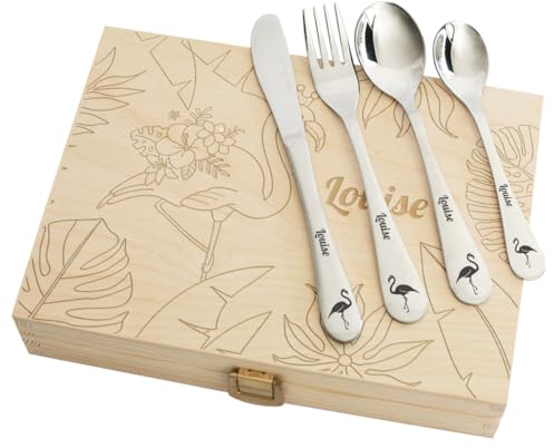 Amikado Coffret Couverts pour Enfant personnalisés (Flamant Rose)…