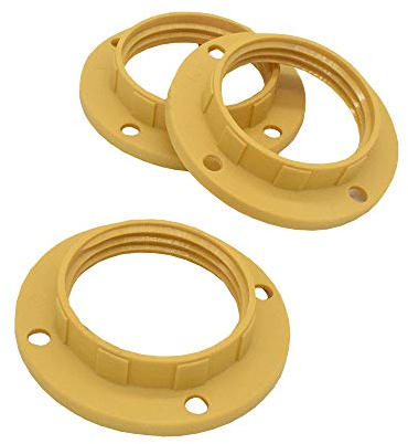 3x E14 Schraubring Kunststoff Ø 27mm Innenloch Mokka für Lampen-Fassung Gewinde-Ring für Lampen-Schirm oder Glas-Elemente