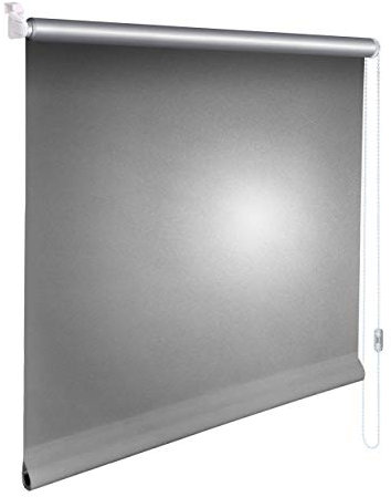 Sonnenschutz-HH® - Mini Thermo Verdunkelungsrollo Thermorollo Minirollo Rollo KLEMMFIX Seitenzugrollo Kettenzugrollo inkl. Klemmträger ohne Bohren - Außenmaß Breite 160 x 200 cm Höhe - Silber-grau