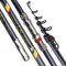 HIOD Kohlefaser Teleskop Angelrute Pole 3.6-5.4M Spinnrute Mit Beweglichem Radstand Geeignet füR Long Shot Black,3.9M