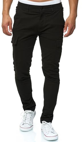 Indicode Herren Mathews Cargohose aus Baumwolle mit 8 Taschen | Cargo Chino Hose Männer