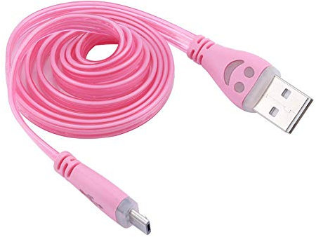 Cable Smiley Micro USB pour Nokia 4.2 LED Lumiere Android Chargeur USB Smartphone Connecteur (Rose Pale)