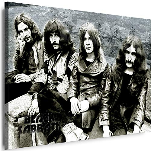 Myartstyle - Bilder Black Sabbath Band 70 x 50 cm Leinwandbild XXL - Wandbild 1 Teilig - Gerahmter Kunstdruck Musik w-s-2023-025