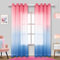 Vorhänge für Mädchen-Schlafzimmer in Blush Pink und Blau, 2 Stück, Gardinen mit Ösen, durchscheinendes Fenster, Voile, Ombre Regenbogen, Spielzimmer, 132x213 cm Länge