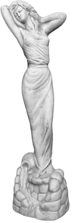 gartendekoparadies.de Statue Venus auf Wasserspiel, Steinfigur, H. 72 cm, 15 kg, Grau, frostsicher aus Steinguss für Außenbereich