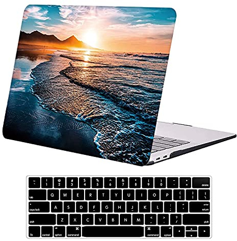 DTangLsm for MacBook Pro 13 inch Case M2 M1 2026 2025-2016, Sunset Beach | Plastic Hardshell Logo Cutout Cover for Mac Book Pro 13.3 Case+Keyboard Skin, Model A2338 A2289 A2251 A2159 A1989 A1708 A1706