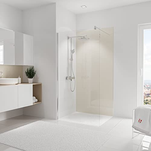Schulte DecoDesign Hochglanz, Creme-Beige, 210 x 100 cm, Wandverkleidung als fugenfreier Fliesenersatz, EP19010213 769