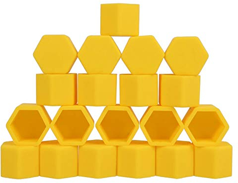 20 Stück Radmutter Felgenabdeckung,MoreChioce Universal 17mm Radschraubenkappe Kappe Auto Rad Reifen Dekor Schutz Auto Mutter Radschraube Cover Radmutter Abdeckungen,Gelb