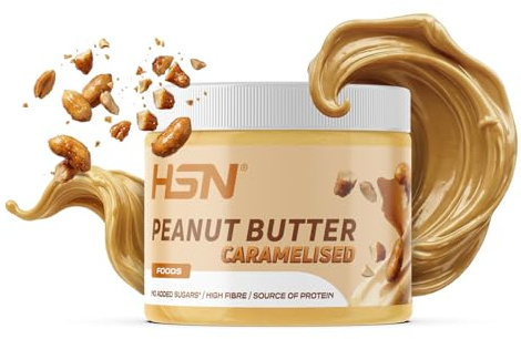 HSN Crema de Cacahuete Caramelizada | 250 g | Textura Garrapiñada | Peanut Butter Caramelised | 100% Natural Vegetariano | Libre de GMO | No Aceite de Palma, No Azucares ni Sal Añadidos