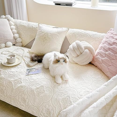 WYJHNLBEDC Sofa überwurfdecke, Sofaschutz Hund/Katze, Boho Decke Sofaüberwurf Baumwolle Sofa/Couch überzug/Sofabezug 1 2 3 Sitzer L Form U Form Ecksofa 45x45 Kissenbezug