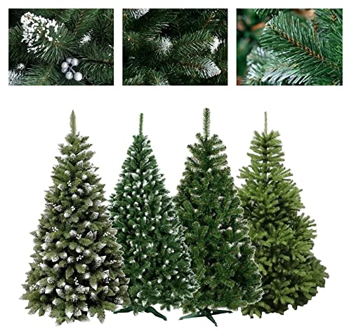 Weihnachtsbaum Künstlicher Tannenbaum mit Schnee 150cm 180cm Baum Perle Glaskugeln Weihnachten Schnee Christbaum Kunstbaum Tanne Kunsttanne (Perle 150 cm)