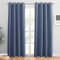 PONY DANCE Wohnzimmer Gardinen Blickdicht Ösenvorhang 2er Set Verdunklungsvorhänge mit Ösen Übergardinen Thermal Blackout Curtains for Bedroom, H 200 x B 140 cm, Dunstblau