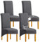 SHENGYIJING 1/2/4/6 PCS Diamond Lattice FStretch wasserdichte XL Stuhlhussen für Esszimmer, Spandex Large Dining Chair Husses High Back Jacquard Dining Chair Covers (Dunkelgrau,Set of 4)