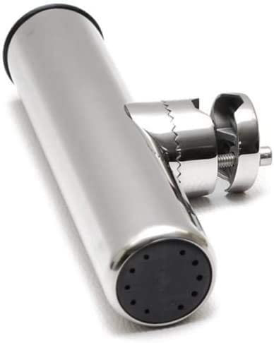 PIMAR Portacanne con Morsetto in Acciaio Inox Diametro 20 25 mm Supporto per Canna da Pesca Regolabile Montaggio su Rotaie per Barche e Yacht Supporto per Binari