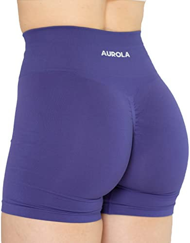 AUROLA Intensify Workout Shorts für Frauen Nahtlose Scrunch Short Fitnessstudio Yoga Laufen Sport Aktive Übung Fitness Shorts(M,Very Peri)
