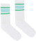 kabak Sportsocken Wadenlang Frottee 80er Retro Style Aerobic Laufen Yoga Unisex Farben Elastisches Bündchen Atmungsaktiv, Weiß/Mint 36-41 EU