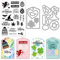 INFUNLY Stanzformen für Etiketten, Ostereier, transparente Stempel und Stanzformen für Kartenherstellung, Rahmen, Stanzformen, Kleeblatt, Silikonstempel für DIY, Scrapbooking, St. Patrick's Day,